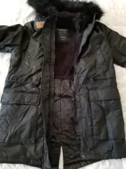 American Eagle AE Woman's Long Lined Faux Fur Sherpa Hood Parka Jacket Coat NWT