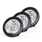 Indoor Thermometer Digital Hygrometer 3 Pack – Room Thermometer TH1 x3 Black