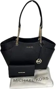 MICHAEL Michael Kors Jet Set Travel Large Chain Shoulder Tote bundled with Michael Kors Jet Set Travel Trifold Wallet