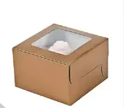 Gold Cupcake Boxes (1 Dozen)