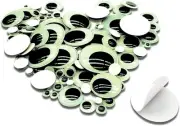 TOAOB 100pcs Glow in The Dark Wiggle Googly Eyes Self Adhesive Luminous Green