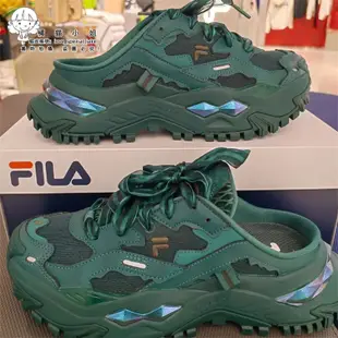 FILA 女鞋 硬糖 半拖 老爹鞋 2023新款 厚底鞋 男鞋 增高 一腳蹬 沙灘鞋 戶外 休閒鞋 走路鞋 情侶鞋涼拖鞋