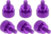 uxcell 6 Pcs M4x8mm Knurled Thumb Screw Computer Case Threaded Hand Tighten Screws Aluminum Alloy for PC Case, Purple