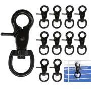 10PCS Trigger Snap Hooks 2.32'' x 0.82'' Zinc Alloy Black Swivel Snap Hooks H...