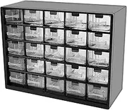 25 Drawers Stackable Storage Cabinet with 50 Removable Dividers 11.5×8.9×4.8 Inch Clear Desk Organizer Small Brick Organizer Utility Chest Crafts Storage Box Multiple Compartment