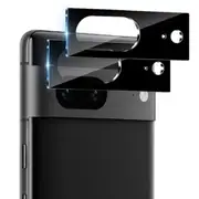 [2 Pack] MEZON Premium Full Coverage Tempered Glass Camera Lens for Google Pixel 8 (6.2") – Black Version, No Whitening from Flash (Pixel 8, Lens HD) – FREE EXPRESS