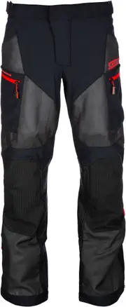 Klim Baja S4, textile pants , color: Black/Dark Grey/Red , size: 30