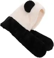 [GLSTOY] Warm Ear Protection Hat Winter Warm Women Hoodie Scarf Hat Panda Head Animal Hats for Adults Panda Hoodie Plush Hats Winter Bucket Hat Bear Scarf Hat Bunny Hat Bear Hat