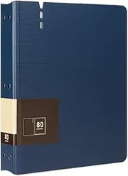 Organizer 80 Pages A4 File Folder with Transparent Inserts Thickened Data File Storage Book Office Supplies for Office(Blue)