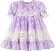 [JannyBB] Girls Dress, Girls Casual Cotton Dress, Vintage Bluebell Heirloom Dress, Puff Sleeve, Long Dress for Spring and Autumn