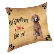 Poodle Apricot Spoiled Rotten Dog Throw Pillow 14x14