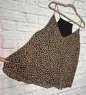 XL/1X/2X New Black Brown Leopard Animal Print Lined Tank Top Cami Blouse