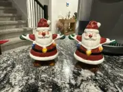Ceramic Santa Salt & Pepper Shakers Set