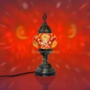 Turkish Moroccan Mosaic Table or Bedside Lamp,mosaic lamp Big Globe Red colour