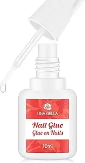 [UNA GELLA] Super Strong Nail Glue for Nail Tips Acrylic Nails Press On Nails Nail Bond Brush On Long Lasting Nail Glue for Broken Nails Repair Fake Nails Tips Nail Adhesive Bond 10ml/0.33oz