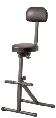 AMS GS620 Heavy Duty Guitar Stool with Back Support, Adjustable Height 52-82cm, Black