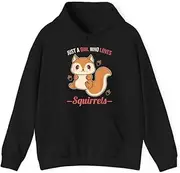 [X.Style] Just A Girl Who Loves Squirrels ds031 Hoodie Black L