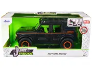 Jada 34287 2021 Ford Bronco Matt Black with Orange Stripes and Roof Rack 1/24
