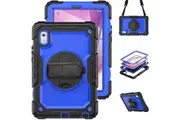 Lenovo Tab M9 HD 9 inch (TB-310FU) 2023 Case With Screen Protector 360 Rotating Hand Strap Stand & Shoulder Strap-Blue&Black