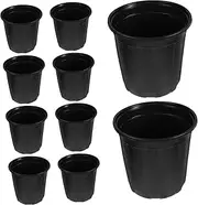 CIMAXIC 10Pcs Black Nursery Pots for Seedlings Versatile Plastic Planter Containers with Efficient Drainage for Succulent Growth and Outdoor Use for Garden Supplies