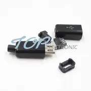 20PCS DIY Micro USB Male Plug Connectors Kit w/ Covers Black