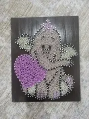 Love Heart Elephant Handmade String Art Baby Room Wall Art
