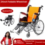 Orange Self-Propelled Wheelchair Manual Lightweight 24inch Wheelchair Swing-Away