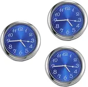 3pcs Car Clock Truck Digital Clock Auto Dashboard Clock Metal Clock Small Clock for Car Mini Clock for Car Auto Clock Vehicle Clock Desk Clock Mini Clock for Auto Dash Blue ULTECHNOVO