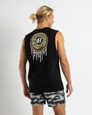[The Mad Hueys] The Mad Hueys Men's Hueys Cold One Muscle Tank Top in Black Size XL XL Black