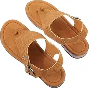 YARNOW 1 Pair Women Thong Sandals Sandals Support Dress Shoes for Women Summer Slippers Beach Slippers Light Brown Rubber