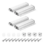 2Pack Double Push to Open Door Latch, Aluminum Magnetic Push Latches, Silver