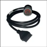 Cable for PT30 ELD Logbook, ECM w/DOT-Round Gray 6 Pin, J1708 Part # PTSS6GY15