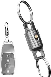 [Generic] Titanium Alloy Keychain - Heavy-Duty Rotatable Key Linker Key Ring Connector | Metal Car Key Holder Pull Apart Key Rings Detachable Keychain Clip for Women Men
