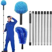 Gutter Cleaning Brush Tools - 12.8Ft Telescopic Gutter Cleaning Tools with 8 Pol