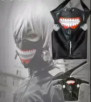 Tokyo Ghoul Kaneki Ken Faux Leather Zipper Costume Mask Halloween Cosplay Anime