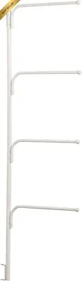 Hinge It 4-Bar Hanging Valet Behind Door Clothing Towel Rack White