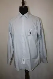 NWT Van Heusen Regular Fit Dress Shirt Sz 16.5 34/35 Light Blue Long Sleeve