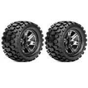 Roapex Rhythm 1/10 Monster Truck Tire Mounted on Chrome Black Wheel ROPR3003-CB2