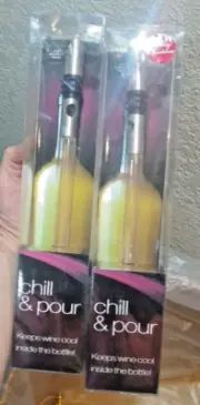 Chill and Pour wine spout by Sharper Image Wine Pourer Freezer Set of 2 TF