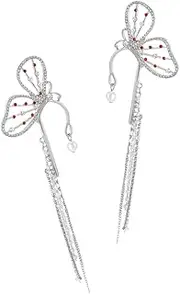 [ANDRESLAD] Hanging Earrings for Women Butterfly Tassel Ear Cuffs Crystal Jewelry for Women