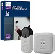 PHILIPS Wireless Security Doorbell Chime Kit, Decoy Doorbell Camera, Motion-Activated Light, Decoy Doorbell Home Security Cameras, Wireless Doorbell Chime, 150 Ft Range, White, DES6572WB/37
