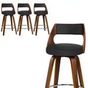 ALFORDSON Bar Stools Black Fabric x4