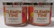 Bath & Body Works 3-wick Scented Candle Lot Set of 2 CLEMENTINE SHERBERT