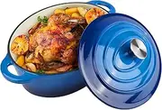 5.5 Quart Oval Enameled Cast Iron Dutch Oven Pot with Lid, Oven Safe up to 550° F & Dishwasher Safe, Sturdy Dutch Oven Cookware