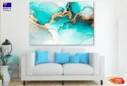 Black Gold & Blue Abstract Design Wall Canvas Home Decor Australian Made Quality
