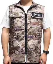 La La Pet Camouflage Dog Trainer Vest Multi-Pockets Adjustable Waist Drawstring Pet Training Jacket Handler Clothes for Small Medium and Large Dogs Outdoor Activities XXL