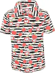 [Unique Baby] Boys Striped Apple Back to School Polo Shirt