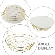 Modern Gold Fruit Storage Basket Iron Wire Fruit Bowl with Easy to Clean Design