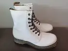 Doc Dr Martens Air Wair 1460 Softy T White Leather Combat Boots Womens Size 11