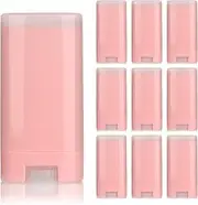 10 PCS plastic empty 15g Pink oval shape lip balm tube deodorant containers 0.5oz lipstick tube small wax packing container